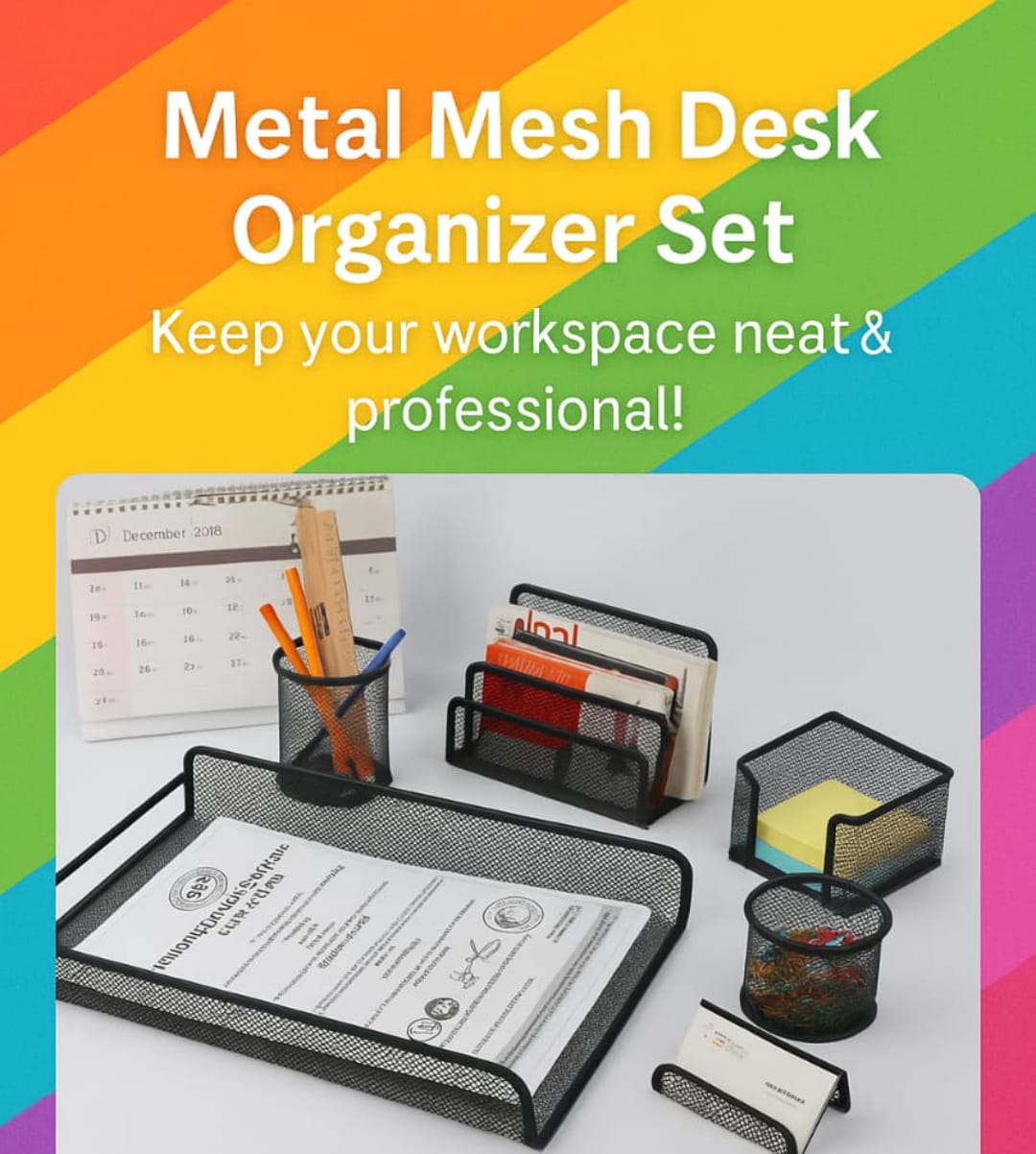 πβ Metal Mesh Desk Organizer Set