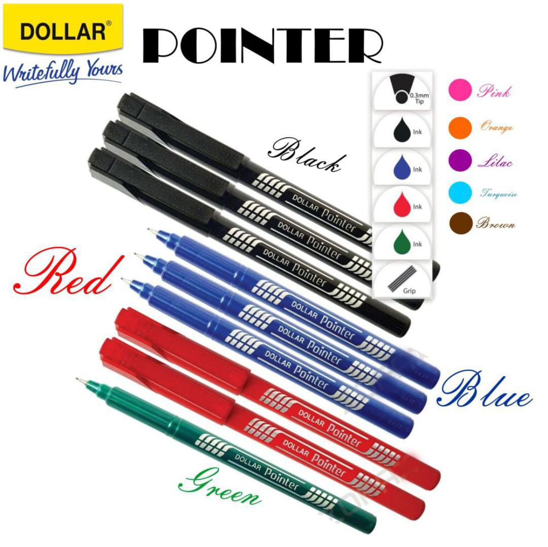 🖊 Dollar Pointer Pen (0.3mm Tip) pack of 10