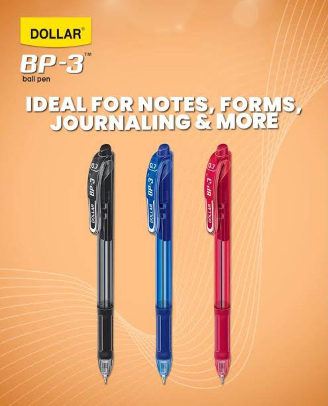 🖊 Dollar BP-3 Ball Pen (0.7mm Tip) pack of 10