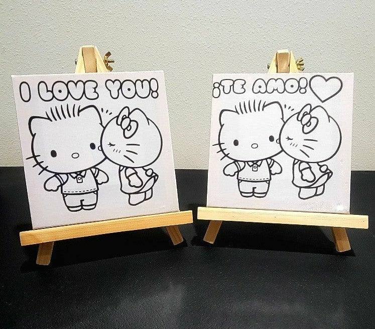 3inch x 3inch Different Printed outline Designs Canvas board